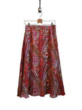 Catherine Malandrino A-Line Paisley Midi Skirt NWOT